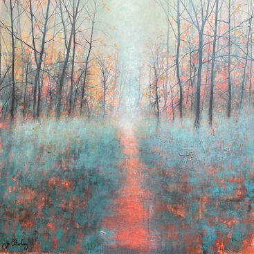 painting of light through trees